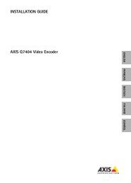 Installation Guide AXIS Q7404 Video Encoder - Axis Communications