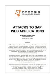 ATTACKS TO SAP WEB APPLICATIONS - Black Hat