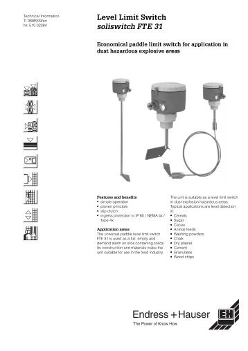 Level Limit Switch soliswitch FTE 31 - å¾·å½Endress+Hauser(E+Hå¬å¸)