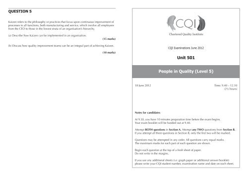 U501 June 2012 Exam Paper