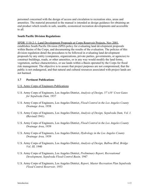 Sepulveda Dam Basin Master Plan - Los Angeles District - U.S. Army