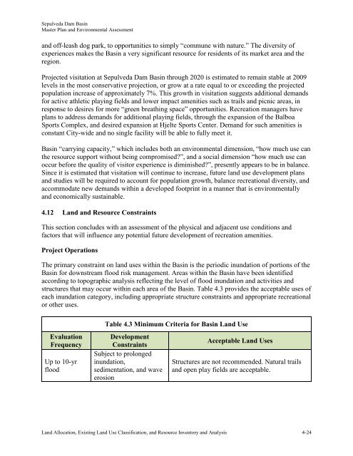 Sepulveda Dam Basin Master Plan - Los Angeles District - U.S. Army