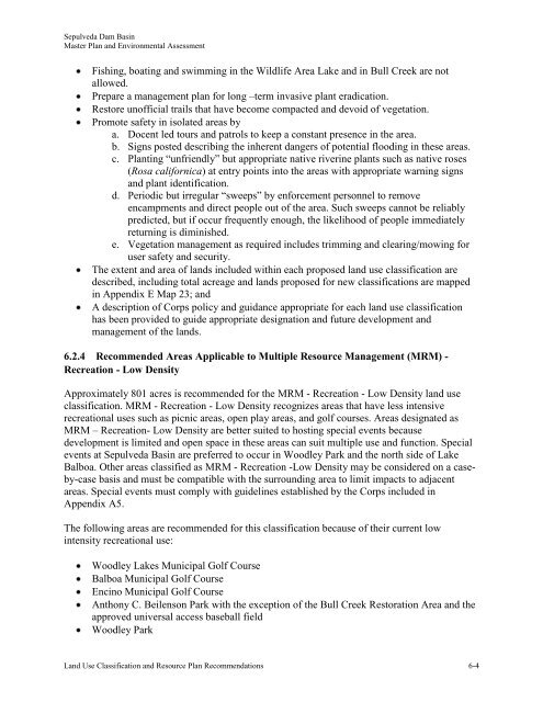 Sepulveda Dam Basin Master Plan - Los Angeles District - U.S. Army