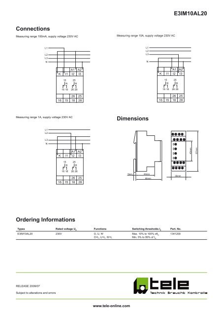 E3IM10AL20 AC/DC current monitoring in 1-phase mains Technical ...