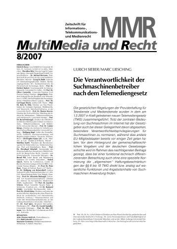 MMR MultiMedia und Recht - Technolex