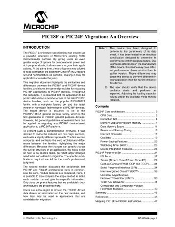 PIC18F to PIC24F Migration: An Overview - Microchip