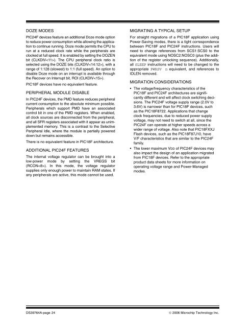 PIC18F to PIC24F Migration: An Overview - Microchip