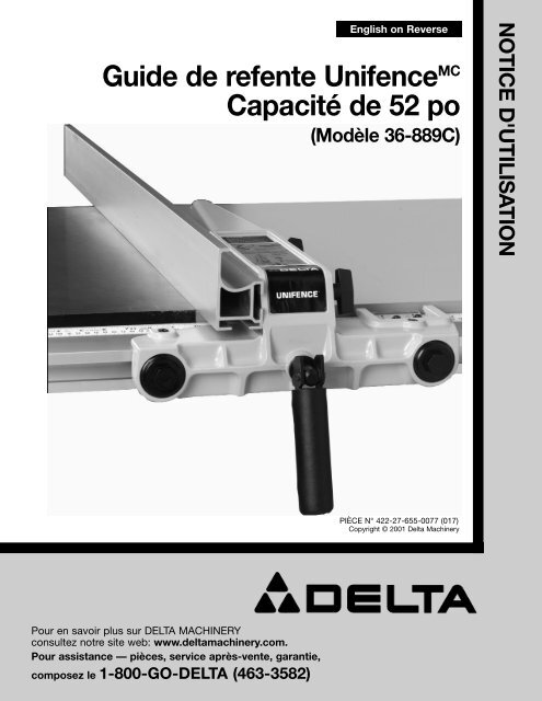 Guide de refente UnifenceMC Capacité de 52 po