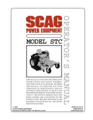 warning - Scag Power Equipment