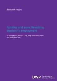 Families and work: Revisiting barriers to employment - Gov.uk