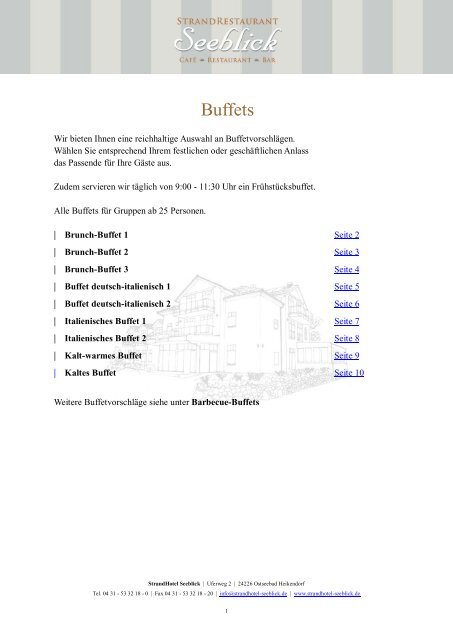 Buffets - StrandHotel Seeblick