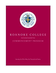 Commencement Program - Roanoke College