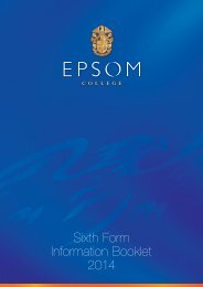 Sixth Form Information Booklet 2014 - Epsom College