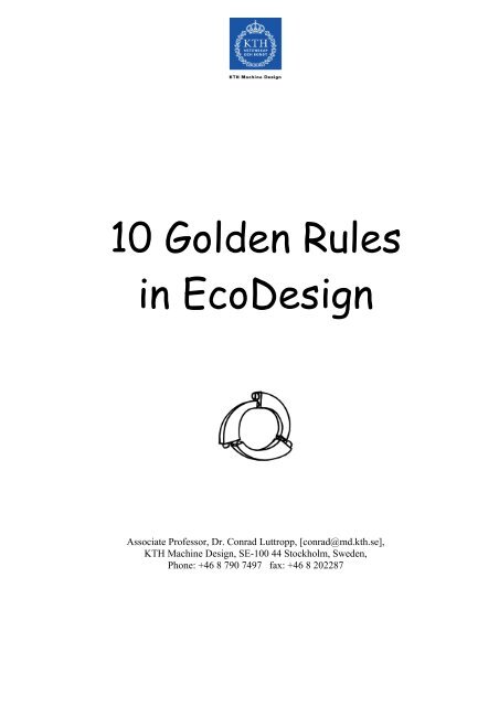 10 Golden Rules in EcoDesign - Higherlevel