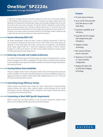 OneStor SP-2224 Datasheet - Xyratex