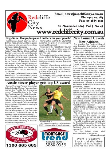 20071106Edition131 - Redcliffe City News