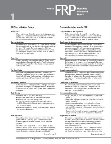 FRP Installation Guide Guía de Instalación de FRP - Panolam