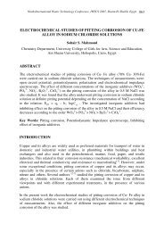 ELECTROCHEMICAL STUDIES OF PITTING CORROSION ... - IWTC