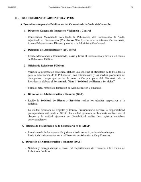 manual de procedimientos para la veda del camarÃ³n