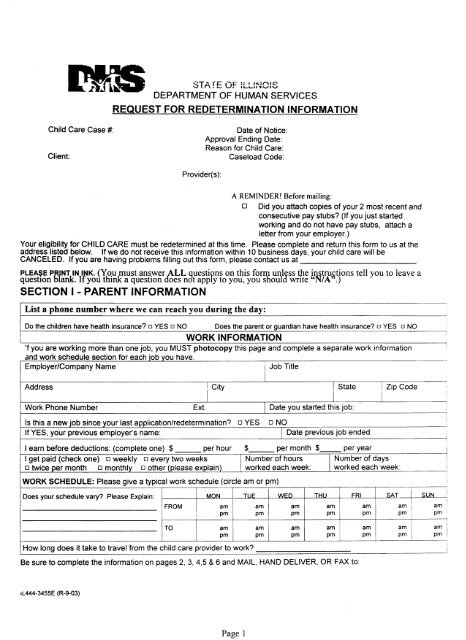 Redetermination Form