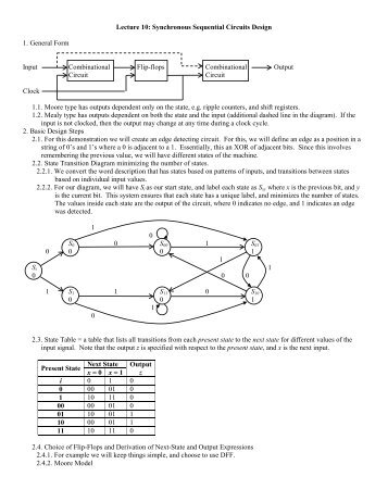 Lecture 10: Synchronous Sequential Circuits Design 1 ... - CS-CSIF