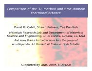 Comparison of the 3ω method and time-domain thermoreflectance