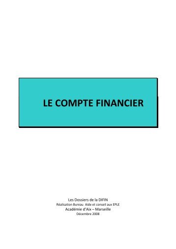 Le compte financier - AcadÃ©mie de Clermont-Ferrand