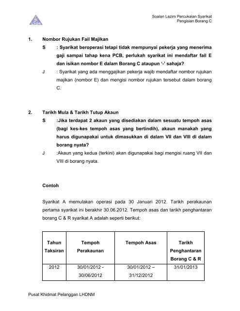 Pengisian Borang C - Lembaga Hasil Dalam Negeri