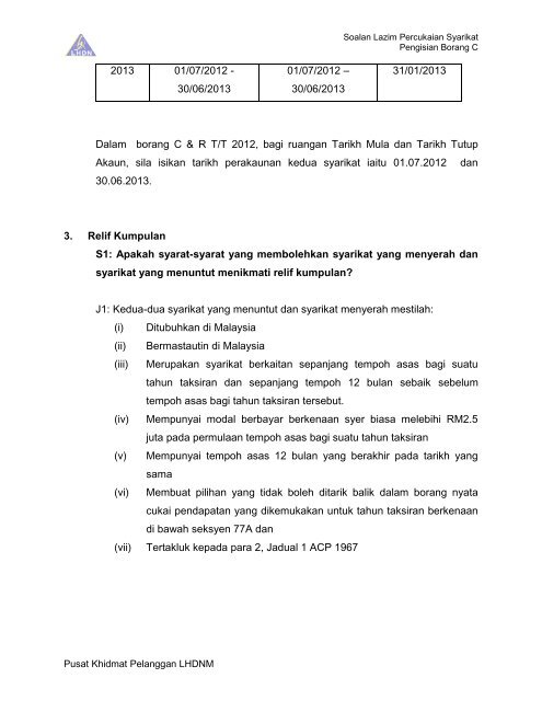 Pengisian Borang C - Lembaga Hasil Dalam Negeri