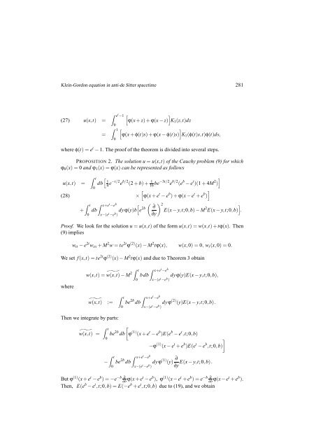 The Klein-Gordon equation in anti-de Sitter spacetime - Seminario ...