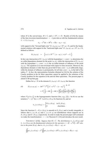The Klein-Gordon equation in anti-de Sitter spacetime - Seminario ...