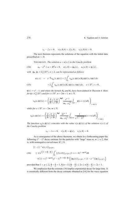 The Klein-Gordon equation in anti-de Sitter spacetime - Seminario ...