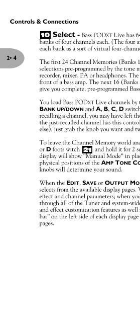 Line 6 Bass POD xt Live User Manual - MIDI Manuals