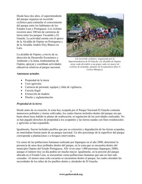 Estado de conservaciÃ³n del Parque Nacional El Guache - Eco-Index