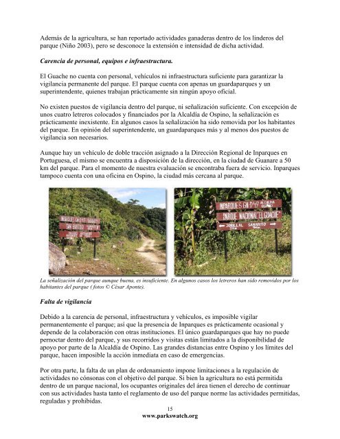 Estado de conservaciÃ³n del Parque Nacional El Guache - Eco-Index