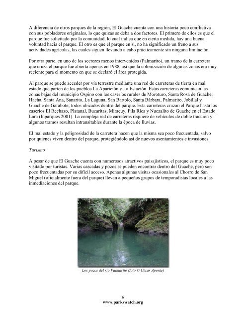 Estado de conservaciÃ³n del Parque Nacional El Guache - Eco-Index