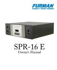 SPR-16 E ownER'S manual - Furman Sound