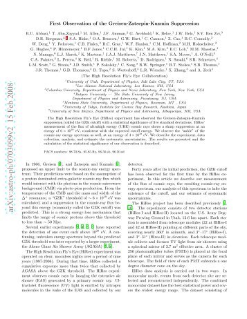 First Observation of the Greisen-Zatsepin-Kuzmin Suppression