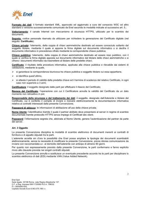 Modulo di adesione alla Convenzione per la ... - Fornitori - Enel