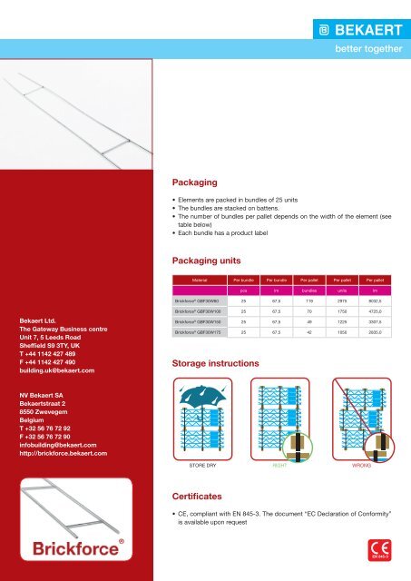 Data Sheet BrickforceÂ® GBF30 - Bekaert