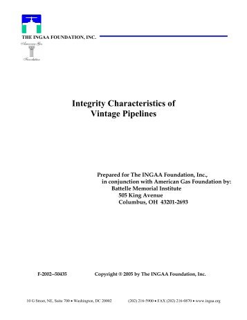 Integrity Characteristics of Vintage Pipelines - dnV