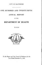 DEPARTMENT OF HEALTH - Baltimore City Health Department