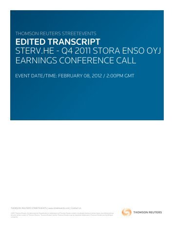 Transcripts - Stora Enso