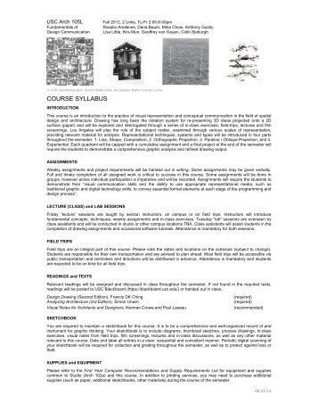 12FA Arch 105 COURSE SYLLABUS.pdf - USC School of Architecture