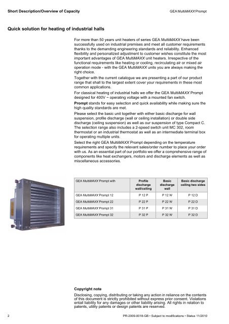 GEA MultiMAXXÂ® Prompt - Aspectenvironmental.com