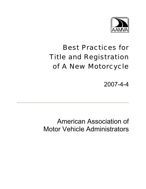 Best Practices for Title and Registration of A New Motorcycle ...