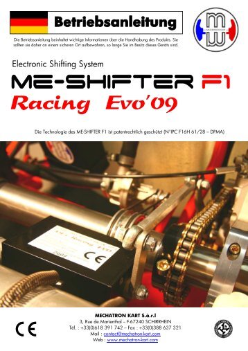 2009 - Betriebsanleitung ME-SHIFTER F1 - Tom-Tech