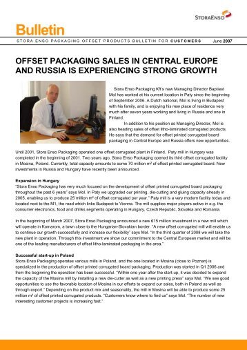 offset packaging sales in central europe and russia is ... - Stora Enso