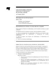 PLAN DE COURS - Département de mathématiques - UQAM