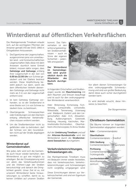 Timelkamer Gemeindenachrichten DEZ. 2013.indd - Marktgemeinde ...